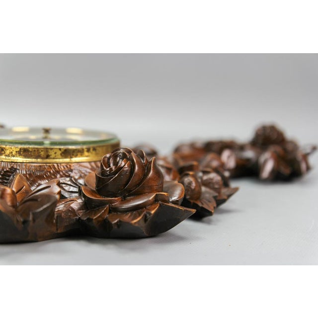 Black Forest Style Carved Walnut Barometer, Germany, 1920s For Sale - Image 14 of 18