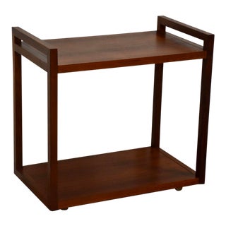 Mid-Century Modern Walnut Bar Cart Trolly For Sale