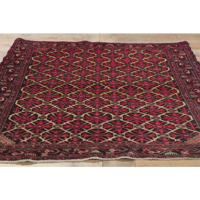 Textile Mid 20th Century Vintage Persian Malayer Rug, 03'02 X 04'09 For Sale - Image 7 of 9