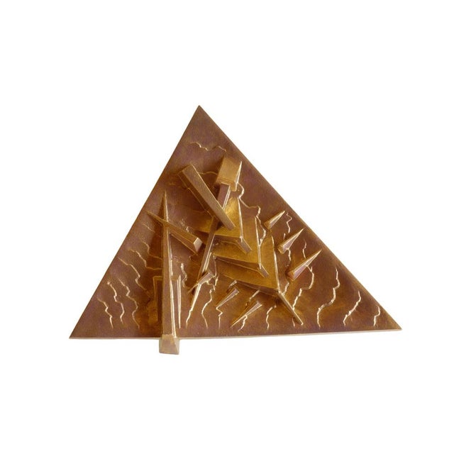 Italian Gold Ceramic Sculpture Plate by Arnaldo Pomodoro for Rossicone, 2006 For Sale - Image 3 of 16