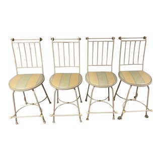 MCM Charleston Forge Wrought Iron Providence Swivel Counter Height Chairs - Set of 4 Very Sturdy, High Quality Chairs. For Sale