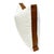 Off White Boucle & Brown Leather Box Throw Pillow With Feather Down Insert For Sale