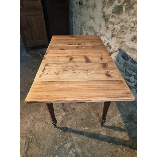 Vintage French Pine Table with Extendable Side, 1930s For Sale - Image 15 of 17