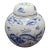 Vintage Hand-Painted Blue and White Dragon Ginger Jar With Matching Lid For Sale