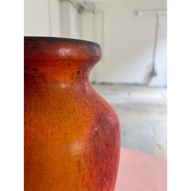 Ceramic Orange and Red Model 7312-30 Fat Lava Vase from Carstens Keramik, West Germany For Sale - Image 7 of 11