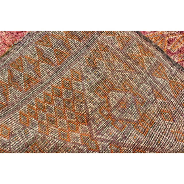 Tribal Design Vintage Moroccan Rug in Purple, Red, Orange, and Green For Sale - Image 12 of 13