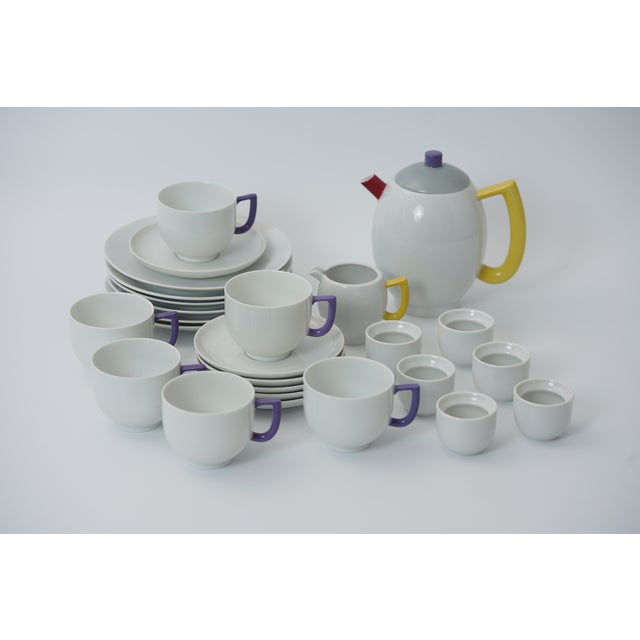 Manufacturer: Arzberg, Germany Form: City Decoration: Modern Art Design: Lutz Rabold, circa 1983 Material: Porcelain...