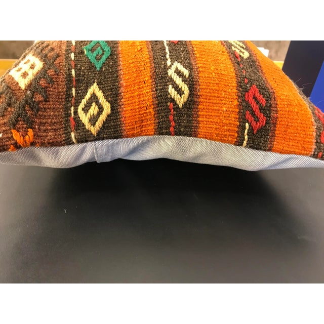 Vintage Handmade Kilim Rug Pillow Cover For Sale - Image 11 of 13