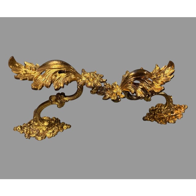 Victorian Set of 4 Ornate Antique Victorian Gilt Cast Metal Curtain Tiebacks For Sale - Image 3 of 10