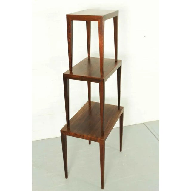 Bovenkamp Model 163 Nesting Tables in Rosewood by Severin Hansen for Bovenkamp, 1960, Set of 3 For Sale - Image 4 of 9