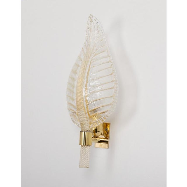 Murano Glass Wall Sconces attributed to Barovier & Toso, Italy, 1970s, Set of 2 For Sale - Image 9 of 10
