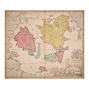 Denmark and Islands in the Baltic Sea: Hand-Colored 18th Century Homann Map