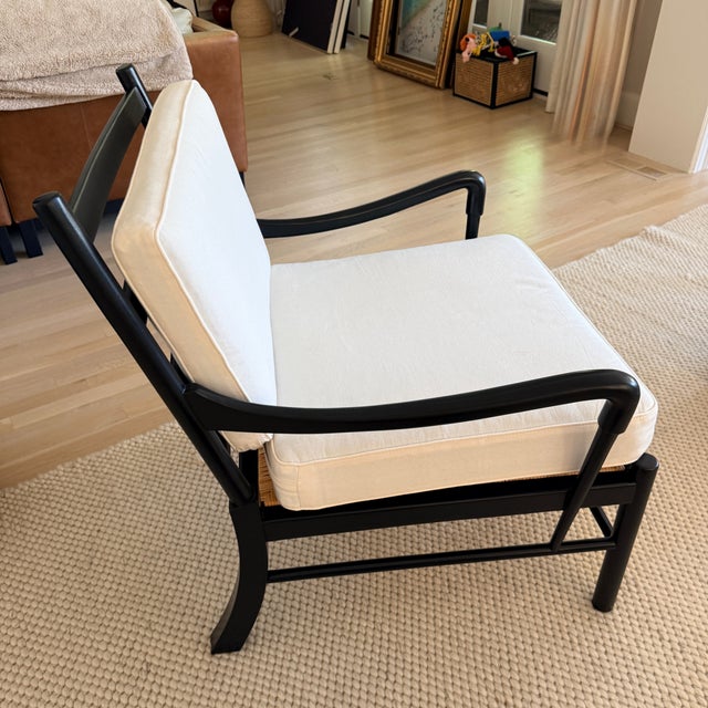Pair of Large Scale Ladder Back Chairs With Woven Seats For Sale - Image 9 of 11
