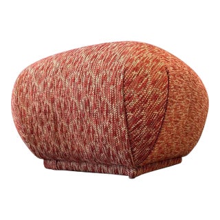 Vintage Post Modern Tweed Pouf For Sale