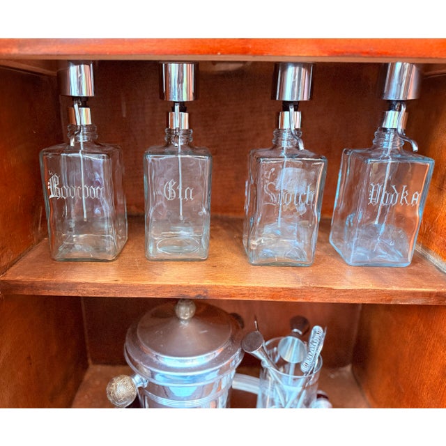 Art Deco French Art Deco Burr Walnut Cocktail Cabinet / Dry Bar Server France 1930’s For Sale - Image 3 of 12