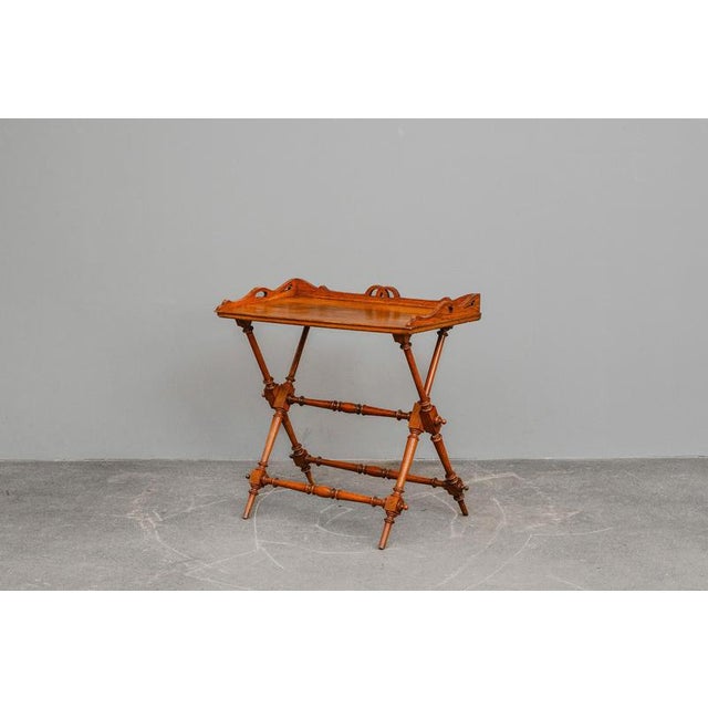 Late 19th Century Gründerzeit Oak Tray Table For Sale - Image 3 of 14