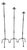 Hand Forged Iron Candelabra Set of 3 (93-113cm) Antique Copper Finish Slender Stem with High Arched Base For Sale