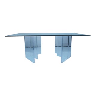 Sculptural Lucite & Glass Dining Table For Sale