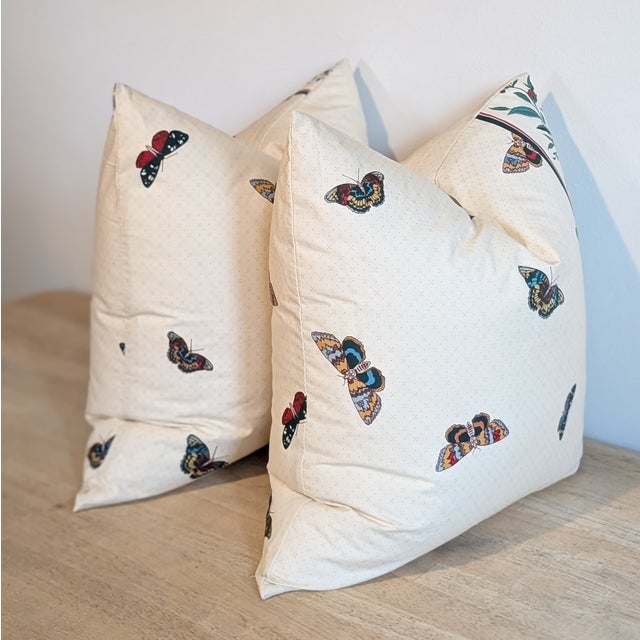 Transitional Decors Barbares Papillons Tchekhonine Pillows - Pair For Sale - Image 3 of 9