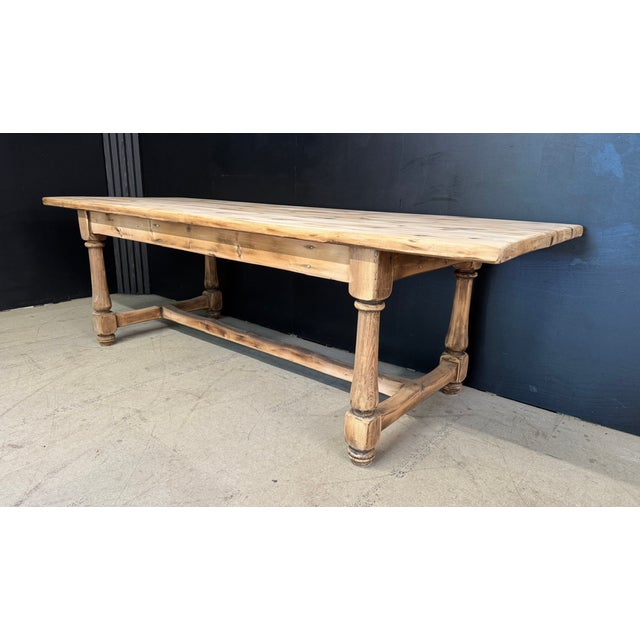 Larger Vintage Farmhouse Dining Table in Pine, 1920 For Sale - Image 4 of 15