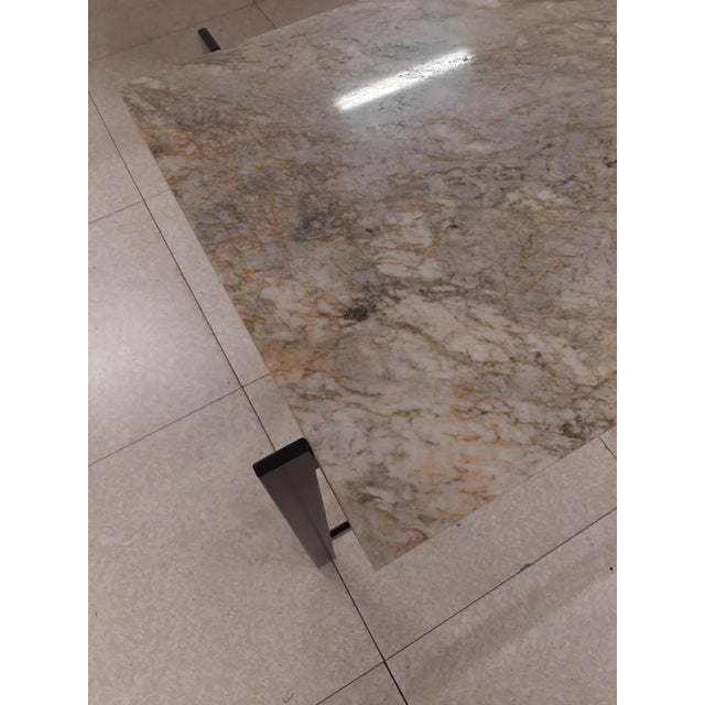 Center Console in Black Lacquered Iron with Marble Top For Sale - Image 15 of 18