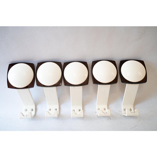 Iron and Acrylic Glass Wall Hooks, Vienna, 1950s, Set of 5 For Sale - Image 4 of 6