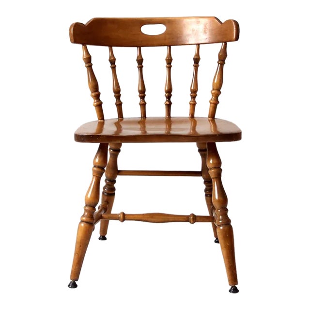 Vintage Wood Pub Chair For Sale
