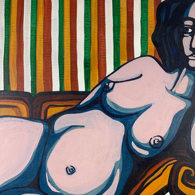 1950s Edward Stevens C. 1950 Reclining Nude Painting For Sale - Image 5 of 11