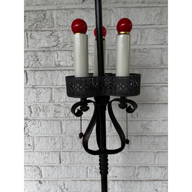 1960’s Gothic Bronze Patina Floor Lamp For Sale - Image 4 of 10