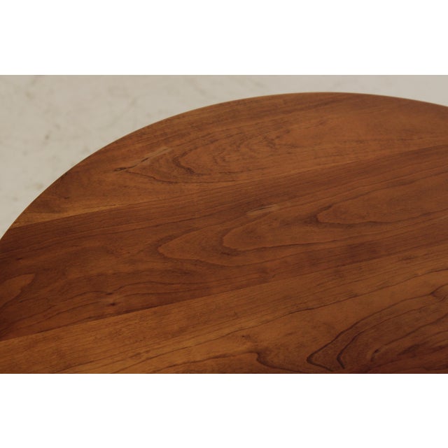 1960s Stickley Round Cherry Pedestal Occasional Lamp Table For Sale - Image 5 of 13