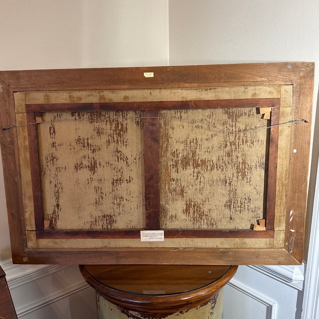 Vintage Rustic River Scene Landscape Oil Painting on Canvas ~ Signed For Sale - Image 11 of 12