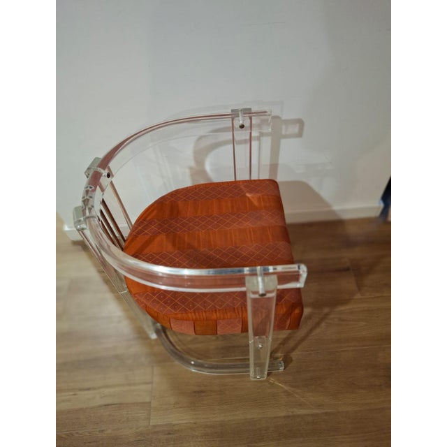Plastic Vintage Acrylic and Chrome Chairs, Italy, 1970s, Set of 6 For Sale - Image 7 of 18