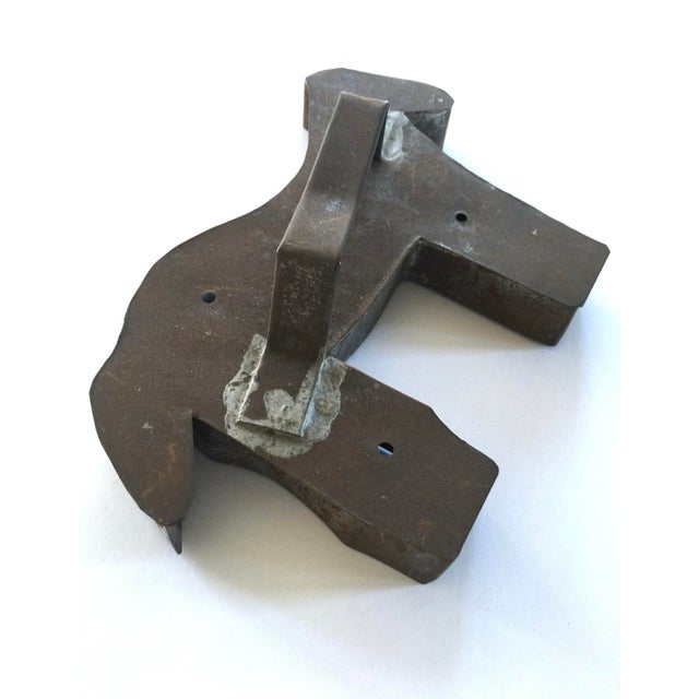 Late 19th Century Large Primitive Tin Horse Cookie Cutter Amish Style Folk Art Farmhouse Decor For Sale - Image 4 of 7