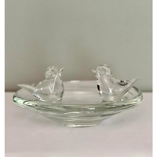 Modern Mid 20th Century Licio Zanetti Murano Glass Sculptural Bird Decorated Bowl, Signed For Sale - Image 3 of 12
