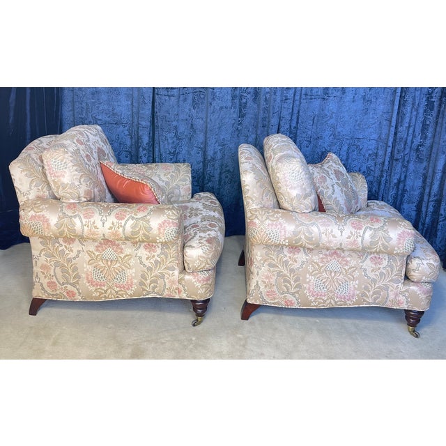 A Pair of Lillian August Lounge Chairs With Pair of Ottomans For Sale - Image 9 of 16