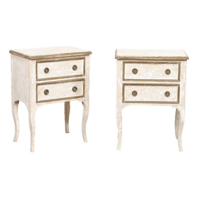 Italian Mid 20th C. Pair Raised Side Chests For Sale