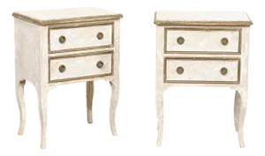 Italian Mid 20th C. Pair Raised Side Chests