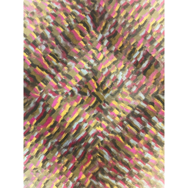 Vintage Mid Century Signed Abstract Geometric Oil Painting For Sale In New York - Image 6 of 7