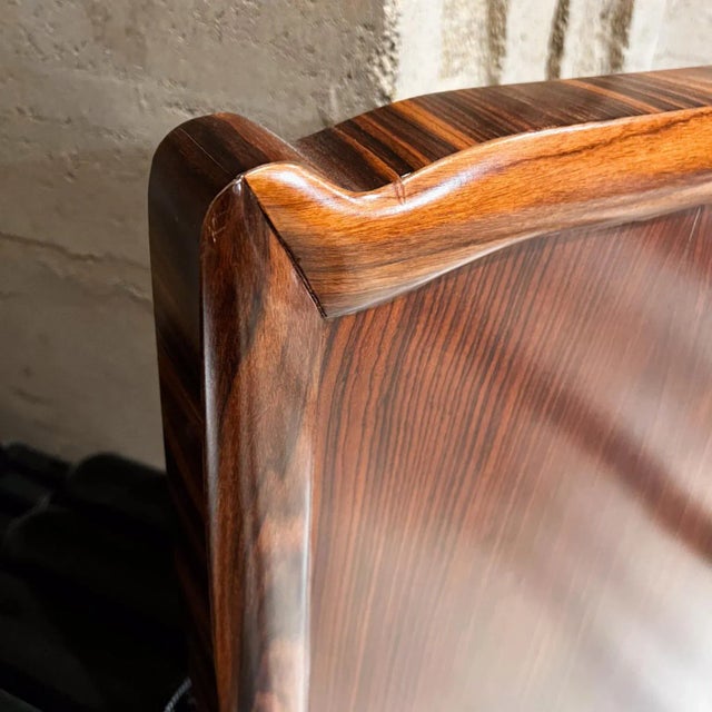 Art Deco 1950s Italian Queen Bed Two-Tone Exotic Wood Style Osvaldo Borsani Italy For Sale - Image 3 of 13