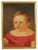American Antique 19th Century American Federal Folk Art Oil Painting - Child Portrait of a Young Girl in a Red Dress For Sale - Image 3 of 5