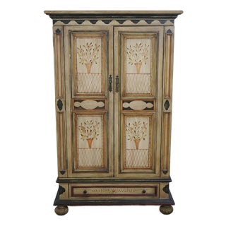 Habersham Style Hand Painted Armoire Tv Unit For Sale