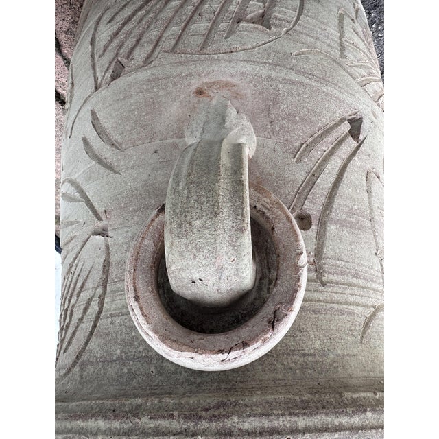 Triangular Terracotta Jar with Engravings For Sale - Image 9 of 14