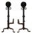 Andirons Cast and Wrought Iron With Scroll and Ball Finials - A Pair For Sale - Image 4 of 4