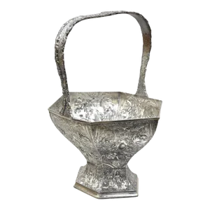 Antique Derby Sp Co International Silver Plated Wedding Basket With Repoussé