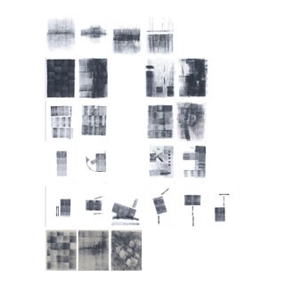 Ink on Paper Gallery Series of 24 Prints - 18*24 Original Modern Abstract Black White by Carrie Bergey For Sale