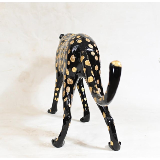 Black Art Deco Bronze Black Panther Statue For Sale - Image 8 of 10