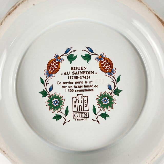 Round Rouen Sainfoin Model Soup Tureen from Gien, 1990 For Sale - Image 15 of 17