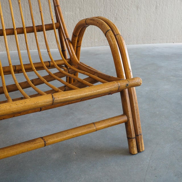 Mid-Century Rattan and Bamboo Two-Seater Lounge Sofa, 1970s For Sale - Image 17 of 18
