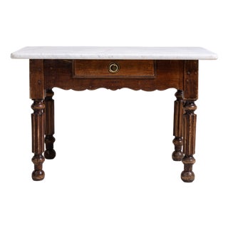 French Butcher's Table with Marble Top, Antique, France, Circa 1900 For Sale