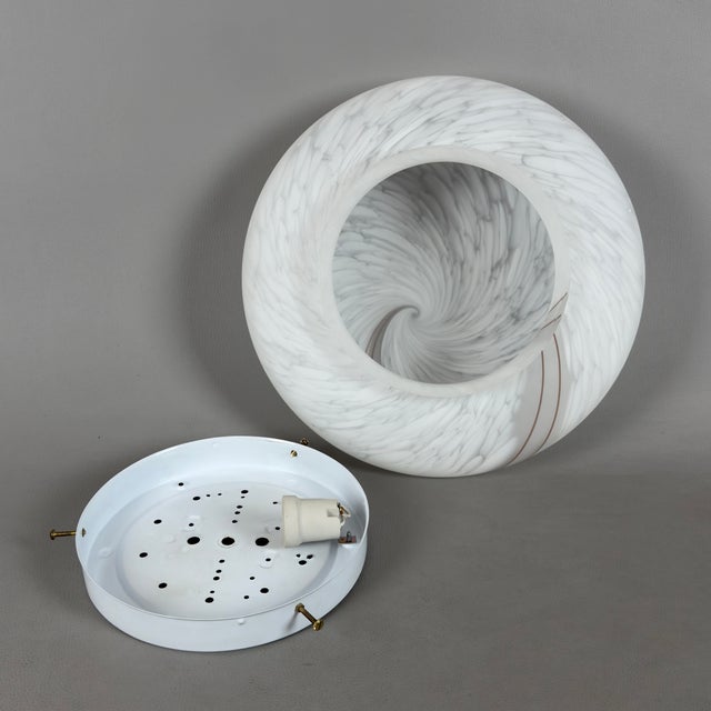 Modern Spiral Satin Murano Glass Ceiling Lamp, 1970s For Sale - Image 9 of 13